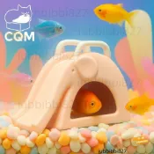 台灣出貨 水缸孔雀魚躲避屋小型陶瓷可愛造景裝飾擺件鸚鵡魚迷你蝦繁殖洞窩
