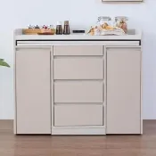 【時尚屋】[5V25]奶油栗栗3.5尺移動式餐櫃5V25-LN022 (台灣製/免組裝/餐櫃)