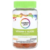 【iHerb】彩虹燈, Vitamin C Slices™ + 維生素 E，柑橘味，60 粒全素軟糖