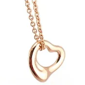 【Tiffany&Co. 蒂芙尼】18K玫瑰金 Open Heart心型墜飾項鍊