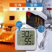 [現貨]電子溫濕度計-附遠端溫度探測線,可測水溫，室外/倉庫內即時溫度,4度C以下警示功能,可自立跟壁掛,附電池