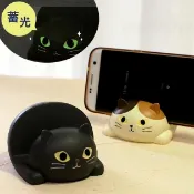 現貨 日本 DECOLE 貓咪夜光兩用手機架 兩色可選 | 夜光 兩用 手機支架 手機座 智慧型手機支架 富士通販