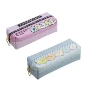 (店+)【San-X】角落生物雙拉鍊筆袋雙層筆袋 長方形筆袋 文具收納 收納袋 鉛筆盒