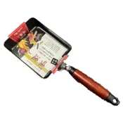 (店+)【hokua 北陸鍋具】「工具家達人」 北陸 味達人 鐵鍋 木柄鐵製玉子燒平底鍋 14x18 鐵鍋 玉子燒鍋 煎鍋 鐵板燒 電磁爐可用 IH可用