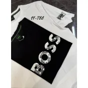 高雄凡賽斯歐洲精品 HUGO BOSS 綠標 黑色 胸前字體LOGO 白色 袖子字體LOGO 素T 兩件組 不拆賣 短T