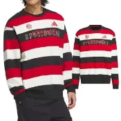 【adidas 愛迪達】CM ST Sweat 男款 女款 黑白紅色 運動 休閒 中性 上衣 大學T 磨毛 長袖 JZ4201