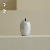 全球選品1館 生活百貨 手繪玫瑰高溫陶瓷手繪茶藝小茶倉茶葉罐胡桃木蓋子特小號紫色罐子