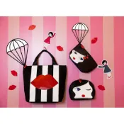 7-11 X LULU Guinness 化妝包 紅唇手提袋