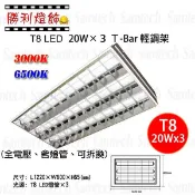 ღ勝利燈飾ღLED T8 20W*3 T-BAR 輕鋼架燈具 超高亮度 超省電 台灣製造 含燈管