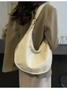 喜挖2店 韓系潮流餃子包包新款大容量軟皮時尚單肩包簡約氣質小眾腋下包女