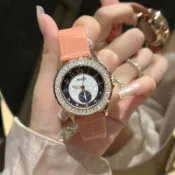 爆款時尚新款星空星球日月星辰防水女士潮流輕奢手錶石英錶