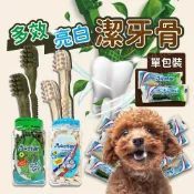 (店+)【SKYLIFE】A star 多效雙頭潔牙骨 單支裝 M號 亮白 雙刷頭 潔牙棒 潔牙骨 潔牙 狗點心 狗零食潔牙 狗點心 狗零食
