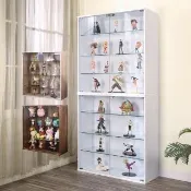 【A級家居】低甲醛加寬80公分四層多用強化玻璃展示櫃/收納櫃(GK公仔櫃 書櫃 玻璃櫃)