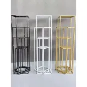 (店+)新款婚慶道具 幾何路引架子 婚禮迎賓鐵藝擺件 結婚花柱金色中式花架