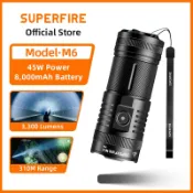 SUPERFIRE神火 M6 45W 超亮 LED 手電筒 3000 流明戶外防水野營手電筒