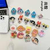 Magsafe磁吸手機支架 iPhone15磁吸支架 氣囊支架 卡通 折疊支架 loopy露比 鯛魚燒 蠟筆小新 小女警