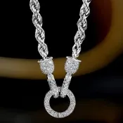 月輝珠寶 頂級天然鑽石 18K白金項鍊 59cm 歌劇魅影系列 多功能配戴 義大利工藝設計 經典麻花編織