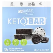 【iHerb】The No Sugar Company, 生酮棒™，曲奇奶油，12 根，每根 40 克