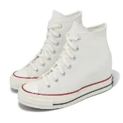 【CONVERSE】休閒鞋 Chuck 70 Wedge HI 女鞋 米白 1970 復古 奶油底 增高鞋墊 帆布鞋(A12562C)
