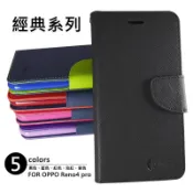 OPPO Reno4 PRO 經典 撞色 雙色 有扣 側掀 掀蓋 防摔 皮套 保護套