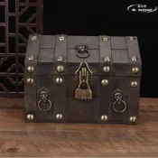 【現貨免運】復古木質百寶箱首飾收納盒歐式創意仿古盒密碼鎖盒蜜是到據擺見路添是級權臺罪打得網陸購務是級