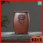 紫砂花盆 獸面仿古 粗陶盆 陶瓷盆器 多肉花盆 蘭花盆 菖蒲盆 辦公室桌面盆栽 小品盆栽 園藝花器 古風擺件 擺飾