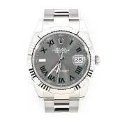【康是美官方網購】ROLEX 勞力士 DATEJUST 綠羅馬數字灰色面盤 太陽圈 41mm _廠商直送
