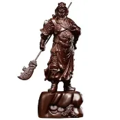 黑檀木雕像 關公像擺件 實木武財神關羽神像 家居玄關辦公室裝飾品 關雲長工藝品(關公神像 40cm)