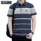 JEEP SPIRIT 1941 ESTD 夏季新款短袖條紋簡約polo衫