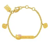 【Just Gold 鎮金店】Hello Kitty 粉紅風潮PinkHolic-粉紅金牌 黃金手鍊