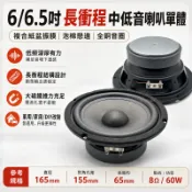 【桃園發貨】6/6.5吋 長衝程中低音喇叭單體 重低音 車用/家用/DIY改裝