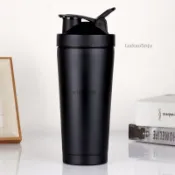 大比✨304不鏽鋼搖搖杯健身杯子運動便攜奶昔帶刻度蛋白粉單雙層不鏽鋼