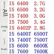 I5 7400 7500 6400 6500 6600 6402P 6600K 6500T INTEL橵媥CPU