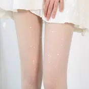 EFP大美人-2025新♡花木妍正品8D超薄夢幻少女小眾lo閃亮星空加襠不漏邊腳尖透明絲襪褲襪~173黑奶黃膚H7719