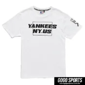 MLB-洋基隊YANKEES字眼LOGO圖款純棉短T-白(5630228)