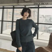 Space Picnic｜羅紋圓領內刷毛針織上衣-4色【2511251】