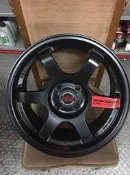 【A-647】 15吋鋁圈 4孔114 4孔100 五爪 平光黑 YARIS SWIFT 類RAYS TE37 輕量化