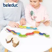 德國Hape beleduc貝樂多 配對拼圖-彩色小蛇