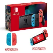 Nintendo 任天堂 Switch  續航力加強版 主機(日本公司貨)+玻璃貼+果凍套類比