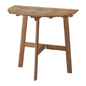 【IKEA 宜家家居】ASKHOLMEN 戶外壁掛式餐桌，折疊式 深棕色，70x44 公分