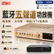 【諾必行】藍牙五聲道功放機 110V音響擴大機 家用KTV擴大器 大功率喇叭擴音器 USB/SD播放 FM收音 雙麥克風