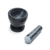 FOXRUN 美國 大理石磨搗組(黑紋S) / 研磨缽 磨藥機 搗泥器 杵臼 搗缽