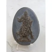 關聖帝君黑膽石立體浮雕 石頭浮雕 石頭精雕 掛繩 鑰匙圈 擺件 關二爺 伏魔大帝