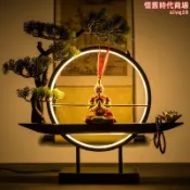 雲跡百貨 倒流香孫悟空大聖家居客廳辦公室茶桌創意燈圈禪意發光裝飾品擺件
