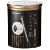 日本製SANYO 山洋 黑 360度 清潔棉花棒 清潔棉棒 棉花棒 耳扒 掏耳棒挖耳棒 100入