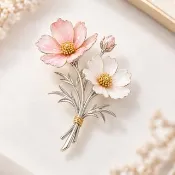 Pinkoi 代購 - 波斯菊花束胸針 | 以七寶燒工藝打造的秋色花卉珠寶