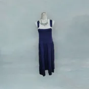 *♡*OB嚴選 IMODA/深藍色/渡假風棉感吊帶洋裝/近新/二手《Anna的百寶箱》