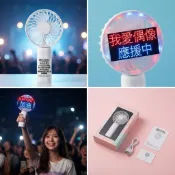 ✅可開發票 ✅  客製化 LED 閃字發光手持小風扇 迷你隨身文字顯示風扇 演唱會粉絲手舉應援道具 明星偶像專屬客製應援