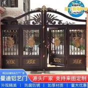【】鋁合金庭院大門鋁藝家用院子雙開門鄉村豪華自建房別墅電動平移門