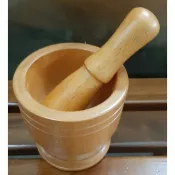 【百福】【橡膠木木臼】木杵 搗蒜器 搗藥器 杵臼 原木木臼 木臼 研磨缽 研磨器 橡膠木 💘【台灣製造】✅